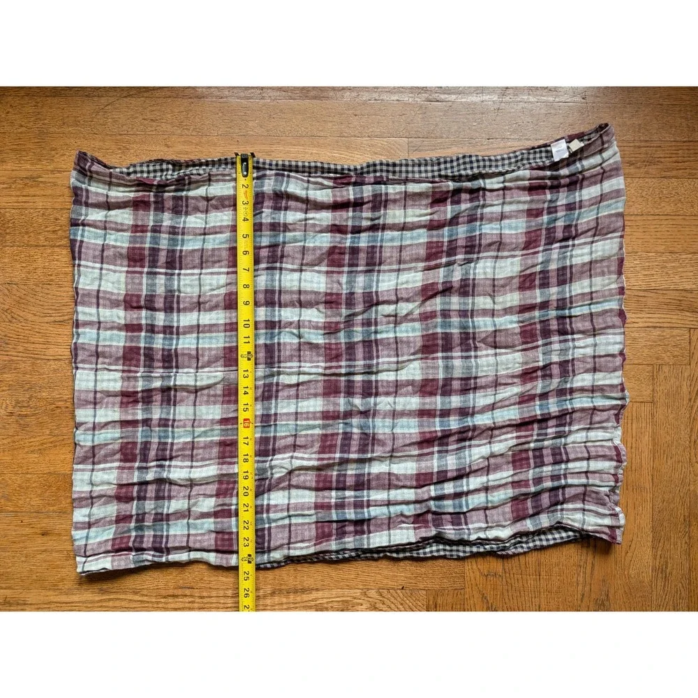 Loft Ann Taylor Infinity Scarf Burgundy Plaid Navy Gingham Check 100% Cotton